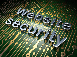 Image showing SEO web design concept: Website Security on circuit board background