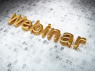 Image showing Education concept: Golden Webinar on digital background