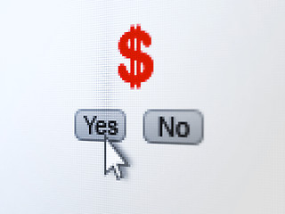 Image showing Currency concept: Dollar on digital computer screen