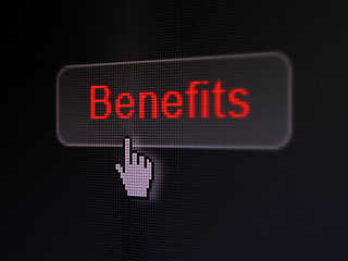 Image showing Finance concept: Benefits on digital button background