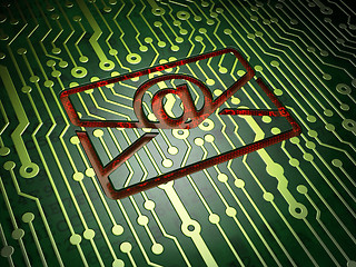 Image showing Business concept: Email on circuit board background