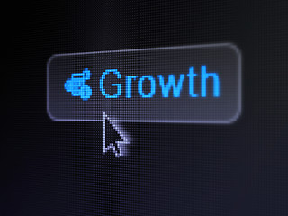 Image showing Business concept: Growth and Calculator on digital button background