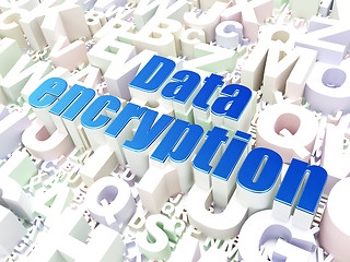 Image showing Privacy concept: Data Encryption on alphabet background