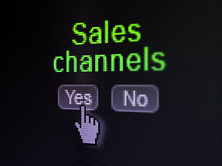 Image showing Advertising concept: Sales Channels on digital computer screen