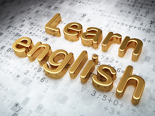 Image showing Education concept: Golden Learn English on digital background