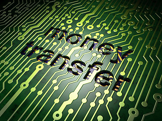 Image showing Business concept: Money Transfer on circuit board background