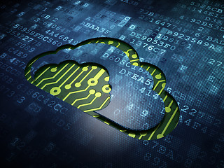 Image showing Cloud technology concept: Cloud on digital screen background