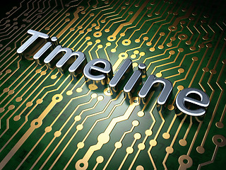 Image showing Time concept: Timeline on circuit board background