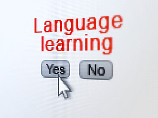 Image showing Education concept: Language Learning on digital computer screen