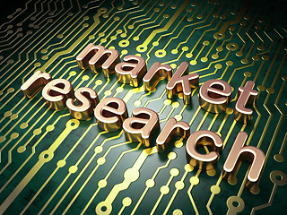 Image showing Marketing concept: Market Research on circuit board background