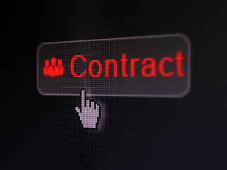 Image showing Finance concept: Contract and Business People on digital button background