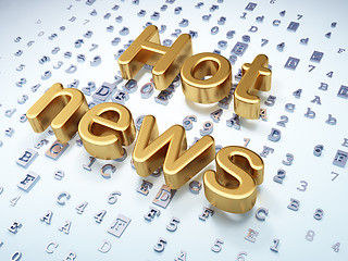 Image showing News concept: Golden Hot News on digital background