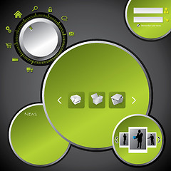 Image showing Website template design with rotateable menu selection