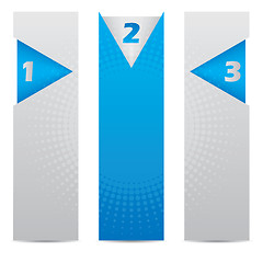 Image showing Three banners with arrows and halftones