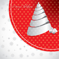 Image showing Dotted christmas background design with white tree