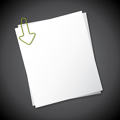 Image showing Arrow shaped paper clip pointing towards text