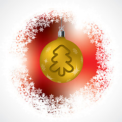 Image showing Christmas tree shape on golden decoration