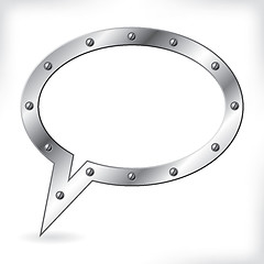 Image showing Blank metallic speech bubble design 