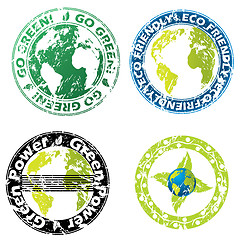 Image showing Grunge eco friendly seal set