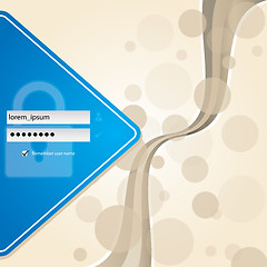 Image showing Abstract blue login screen with background