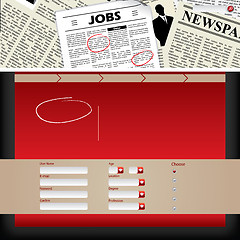 Image showing Website template design with newspaper header