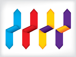 Image showing Colorful bent ribbon set of four