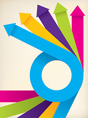 Image showing Curving color ribbons with arrows 