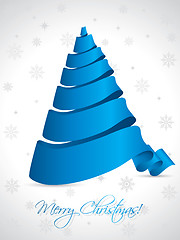 Image showing Ribbon christmas tree on white background