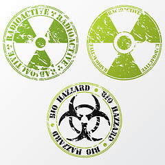 Image showing Bio hazard and radioactive stamp set