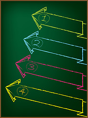 Image showing Advertising arrow label set on chalkboard 