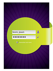 Image showing Login screen design with green ribbon 