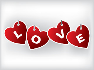 Image showing Hanging heart shaped labels