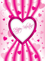 Image showing Pink valentine greeting card design 