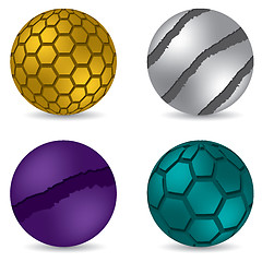 Image showing 3d matte button set of four