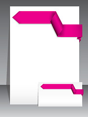 Image showing Business set with pink ribbon design