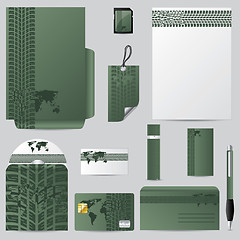 Image showing Green stationary vector set 