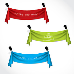 Image showing Happy birthday ribbons hanging
