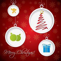 Image showing Christmas greeting card design with decorations