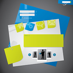 Image showing Website template design with notepapers