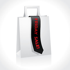 Image showing Black friday ribbon on white paperbag