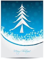 Image showing Christmas greeting card with origami tree