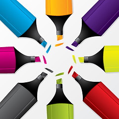 Image showing Set of colorful markers