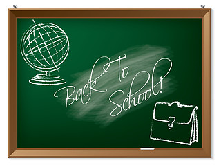 Image showing Back to school drawing on chalkboard