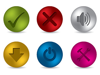 Image showing Cool 3d matte button set