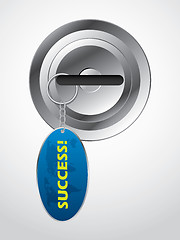 Image showing Key in lock with success keyholder