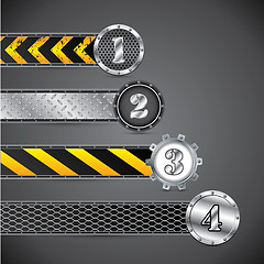 Image showing Metallic industrial gradation labels