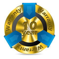 Image showing 10 year warranty badge design 