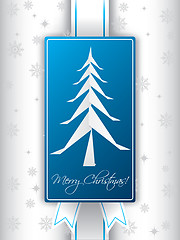 Image showing Christmas greeting card design with origami christmas tree 