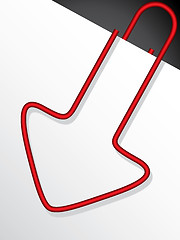 Image showing Arrow shaped red paper clip 