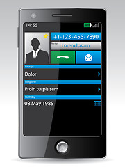 Image showing Smartphone with contact details